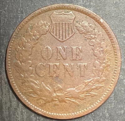 1881 Indian Head Penny Snow-8 ODD-001 reverse showing missing ribbon ends and partial ribbon knot from lapped die